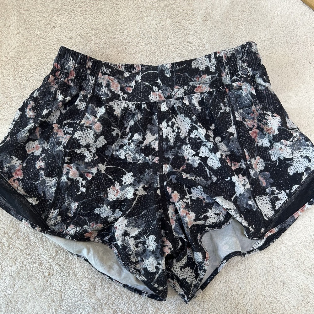 lululemon athletica Black Floral Athletic Shorts